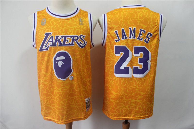 Men Los Angeles Lakers #23 James Yellow Nike Game NBA Jerseys->los angeles lakers->NBA Jersey